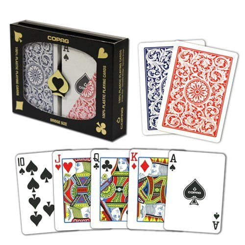 Copag 1546 Plastic Playing Cards Poker Size Regular Index Black and Gold 
